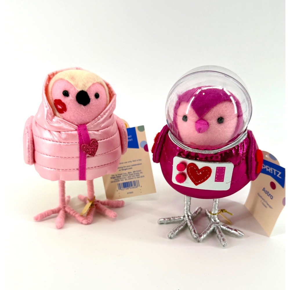 Spritz Featherly Friends Astra and Smoocher Valentines Day Birds Set of 2 NEW